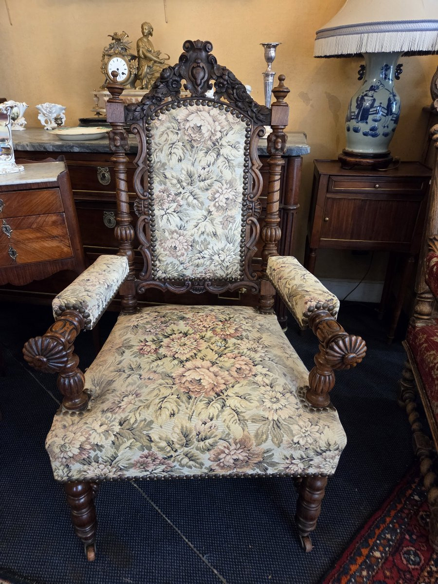 Fauteuil d'époque Napoléon III en palissandre-photo-2