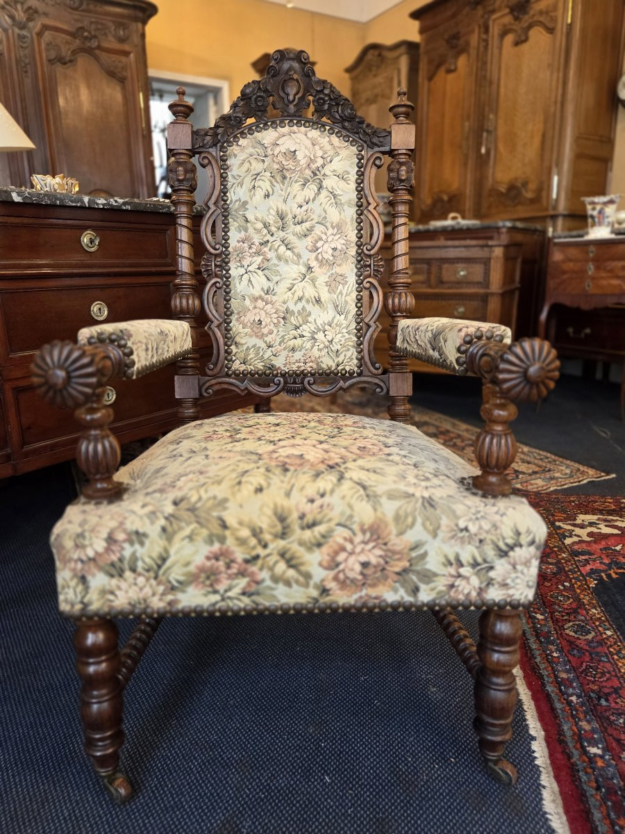 Fauteuil d'époque Napoléon III en palissandre-photo-3