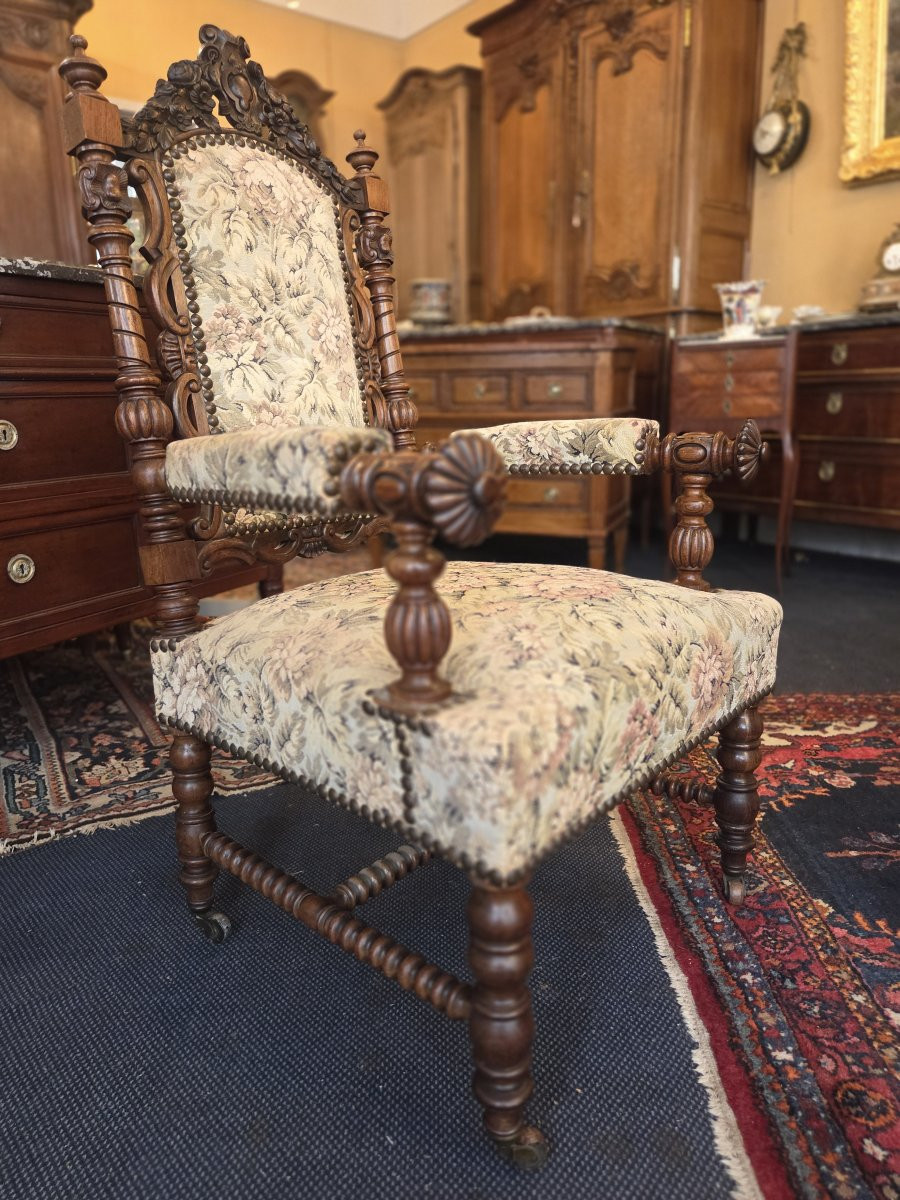 Fauteuil d'époque Napoléon III en palissandre-photo-1