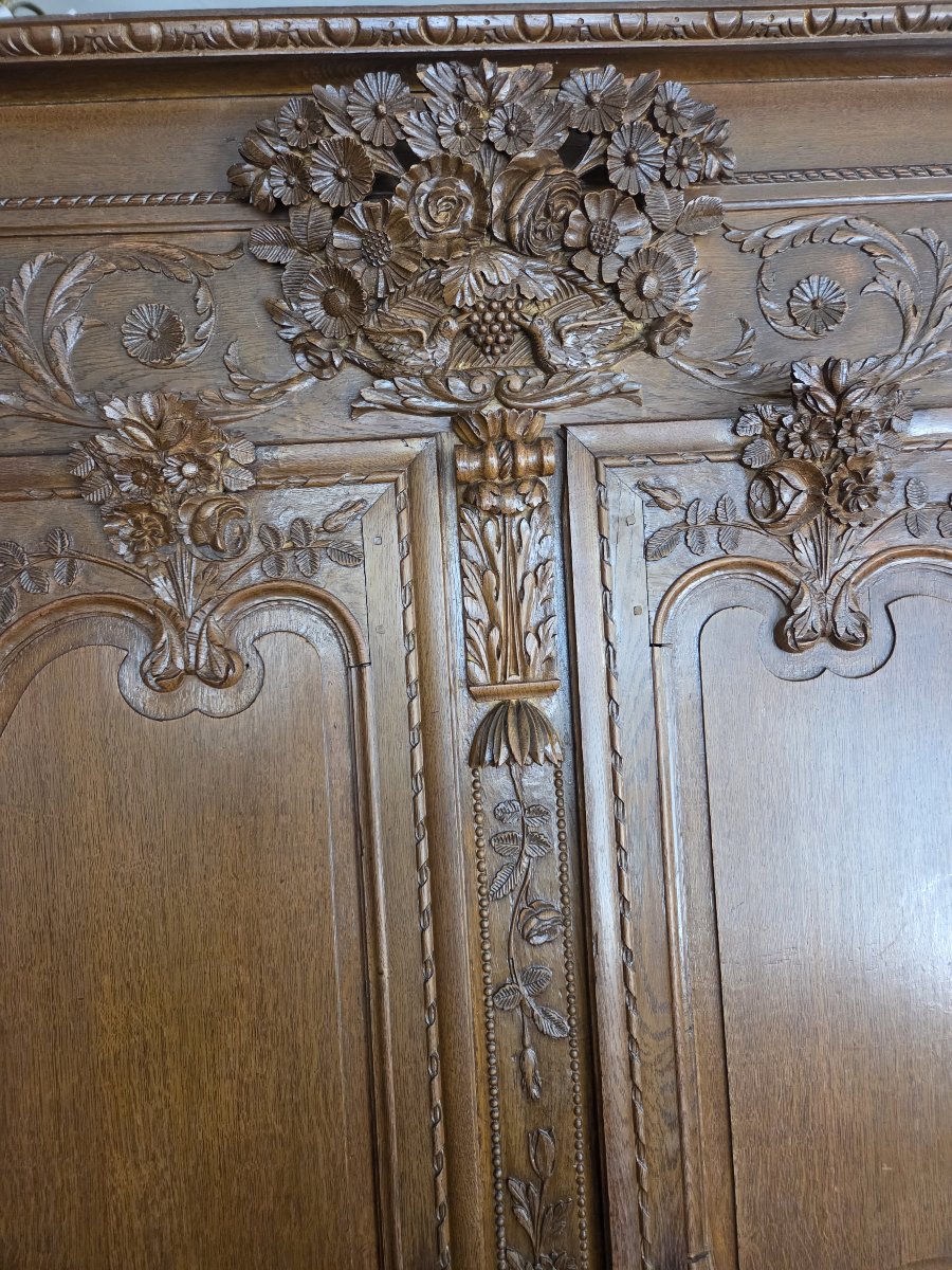 Small 19th-century Normandy-style Cabinet Made Of Carved Oak.-photo-2