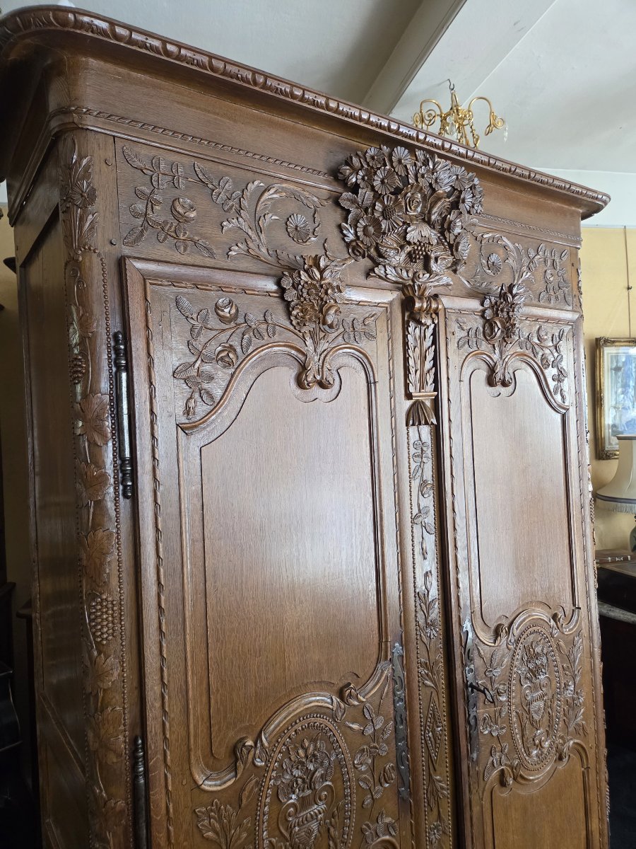 Small 19th-century Normandy-style Cabinet Made Of Carved Oak.-photo-4