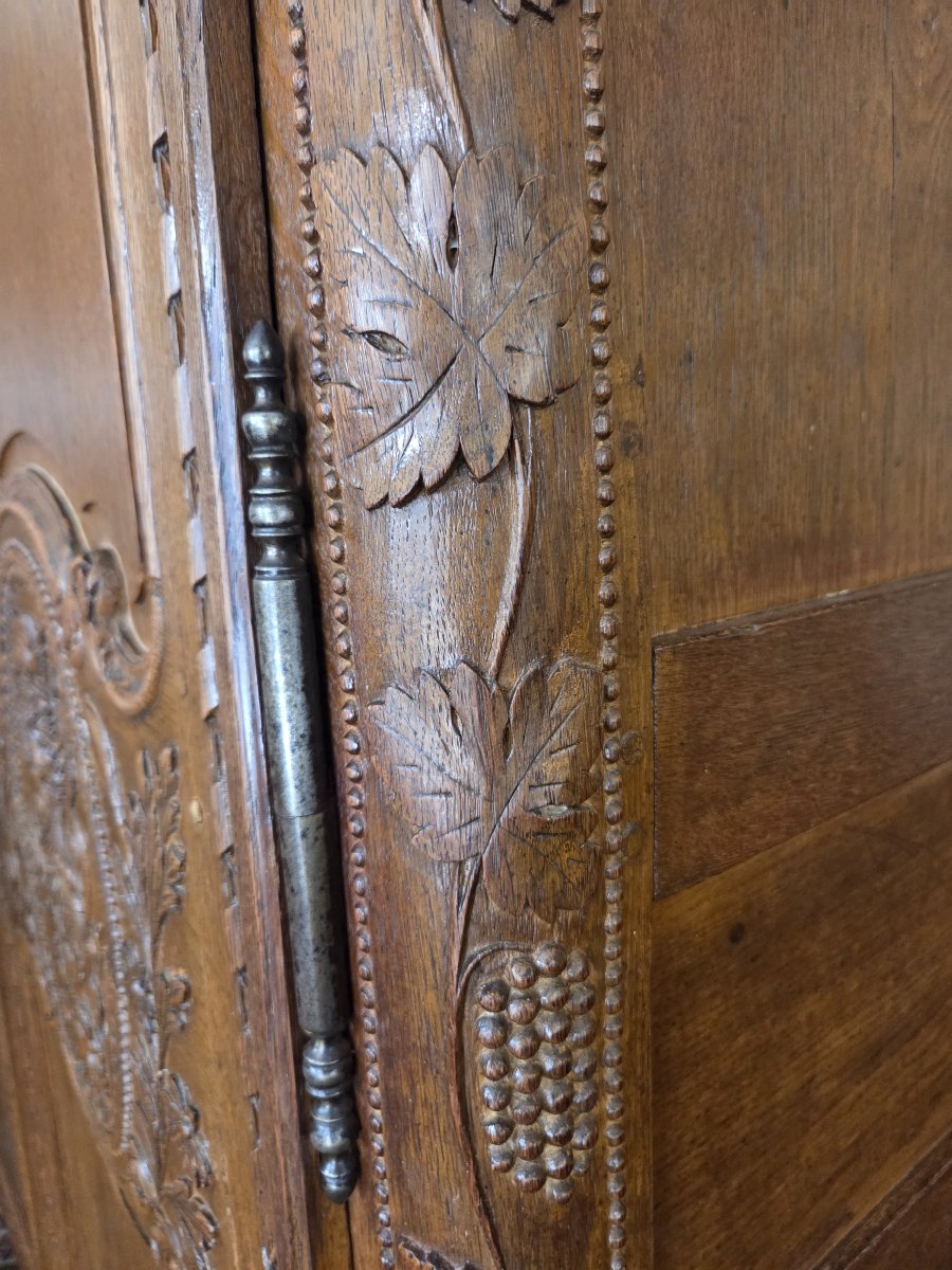 Small 19th-century Normandy-style Cabinet Made Of Carved Oak.-photo-4