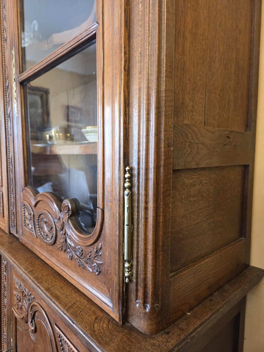 19th-century Two-section Normandy-cauchois Sideboard In Carved Oak-photo-7