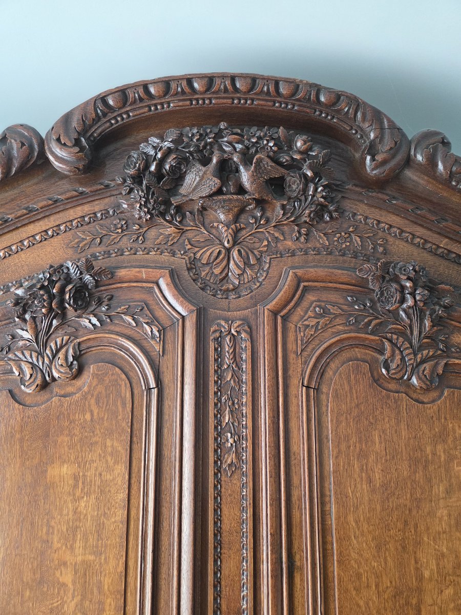 Armoire normande dite "de mariage" du Pays de Caux en chêne XIXème .-photo-2
