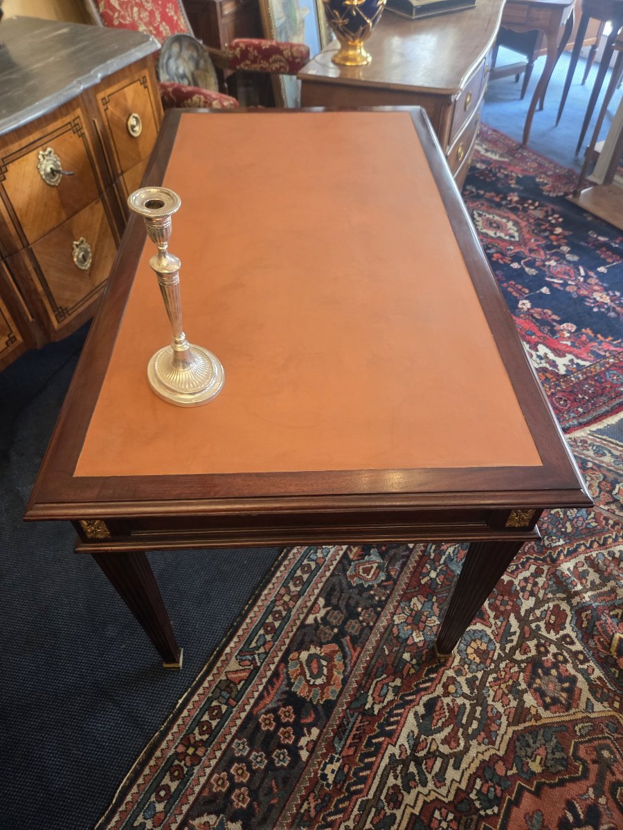 Flat Mahogany Desk In The Louis XVI Style-photo-2