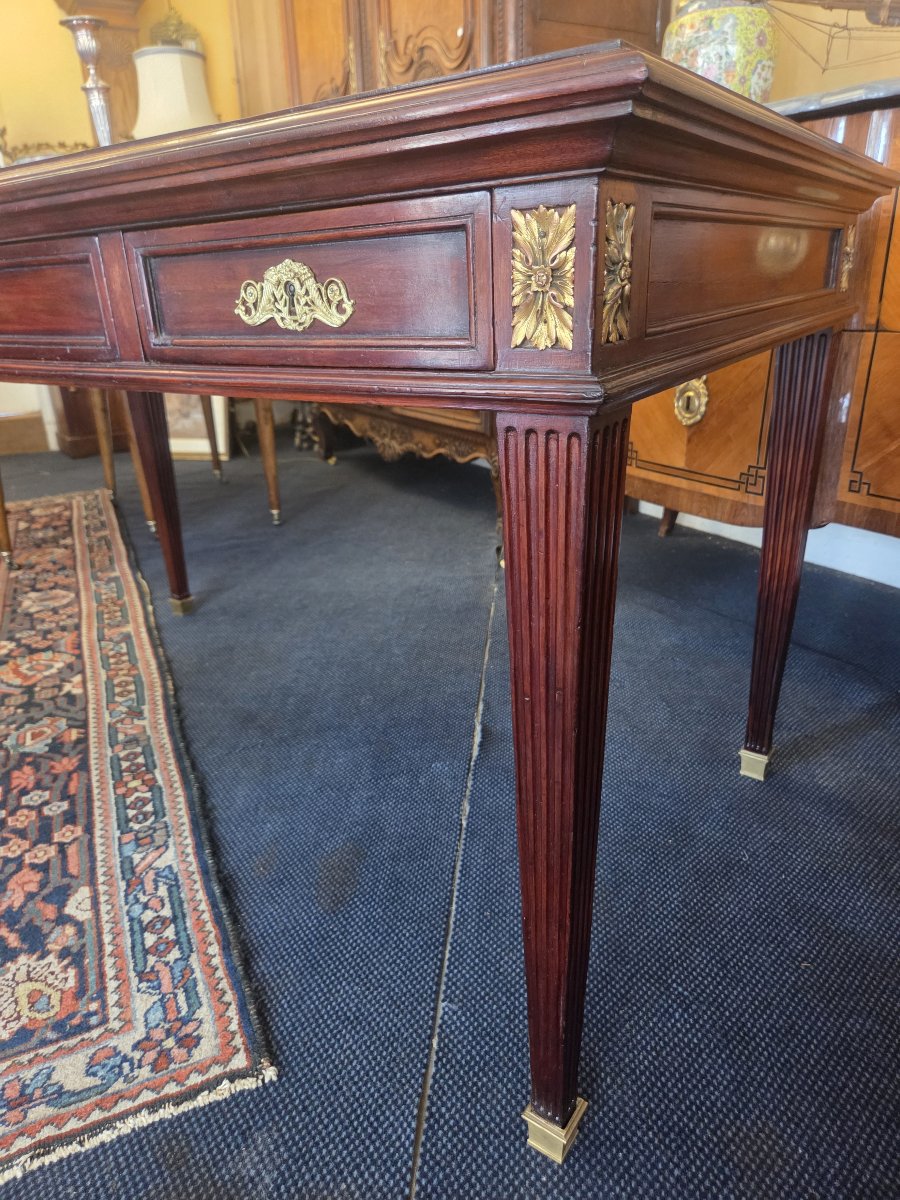 Flat Mahogany Desk In The Louis XVI Style-photo-3