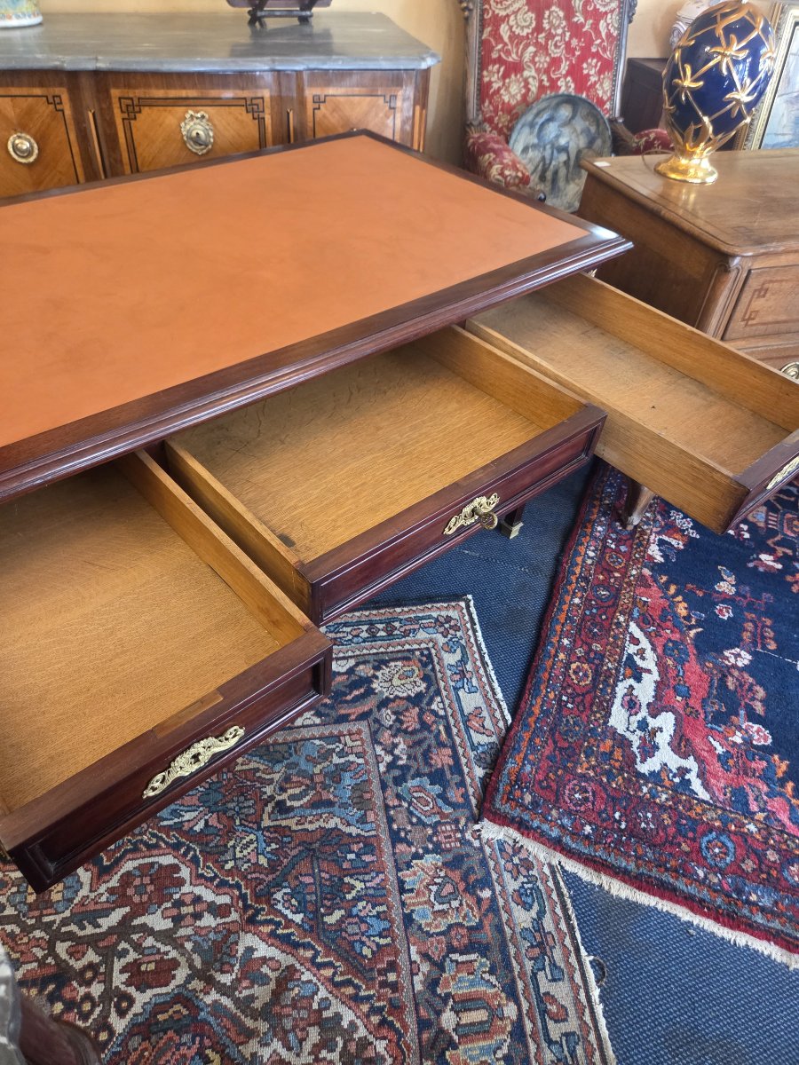 Flat Mahogany Desk In The Louis XVI Style-photo-4