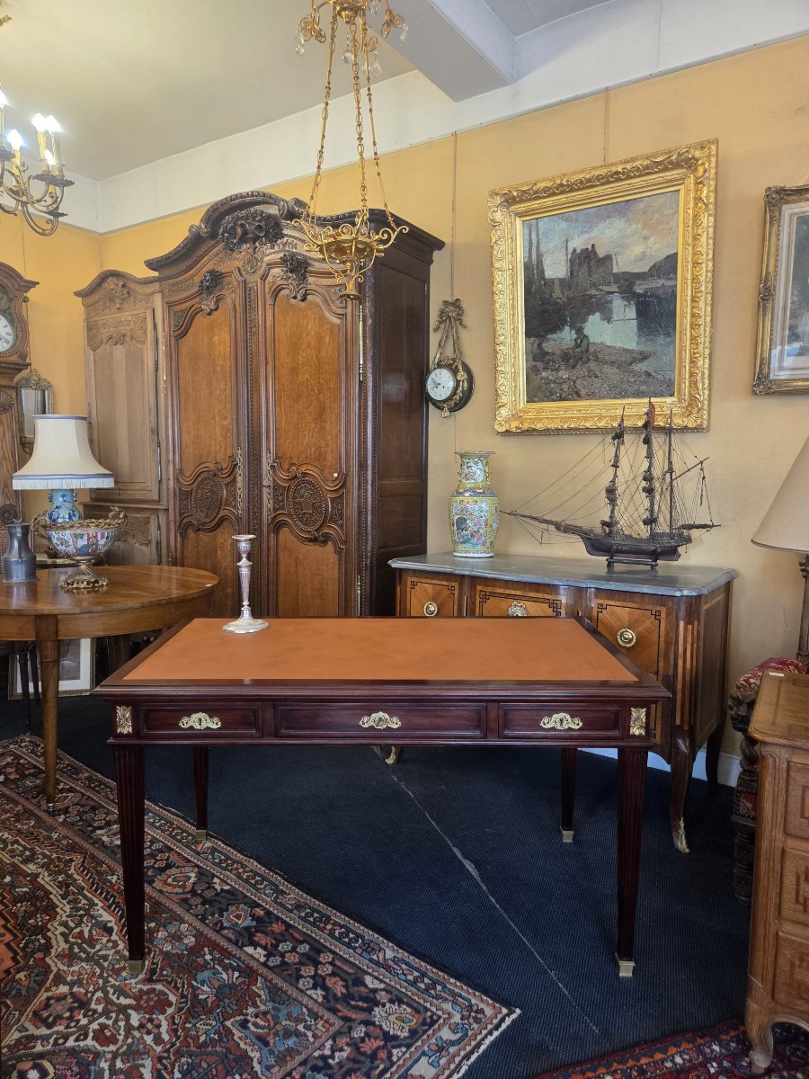 Flat Mahogany Desk In The Louis XVI Style