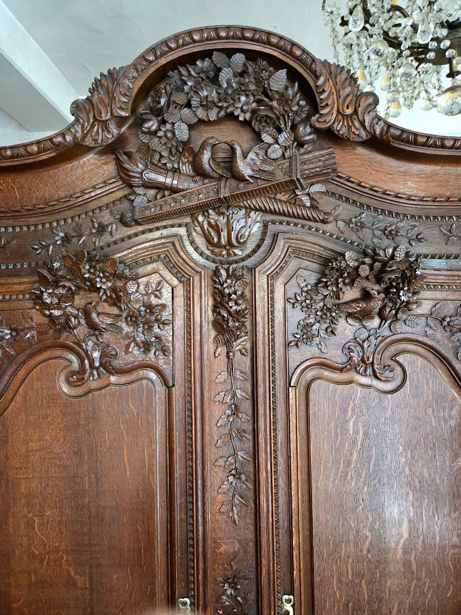 19th-century Normandy Wedding Chest Made Of Oak (fécamp?)-photo-2