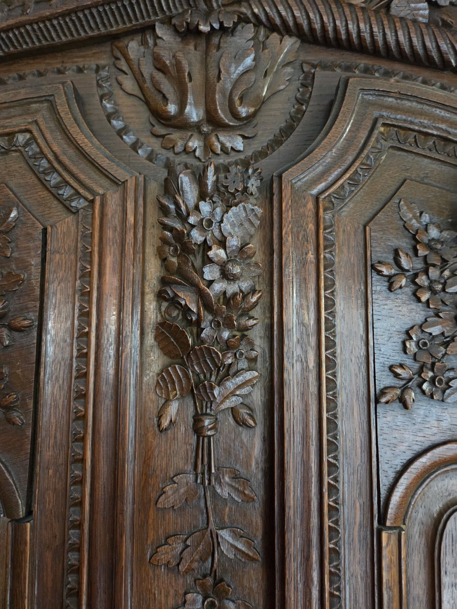 19th-century Normandy Wedding Chest Made Of Oak (fécamp?)-photo-1
