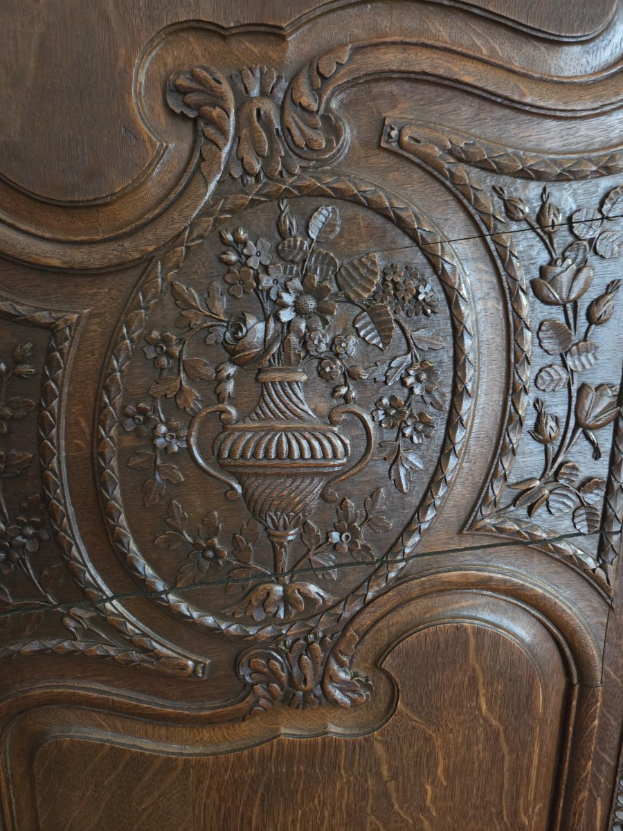 19th-century Normandy Wedding Chest Made Of Oak (fécamp?)-photo-4