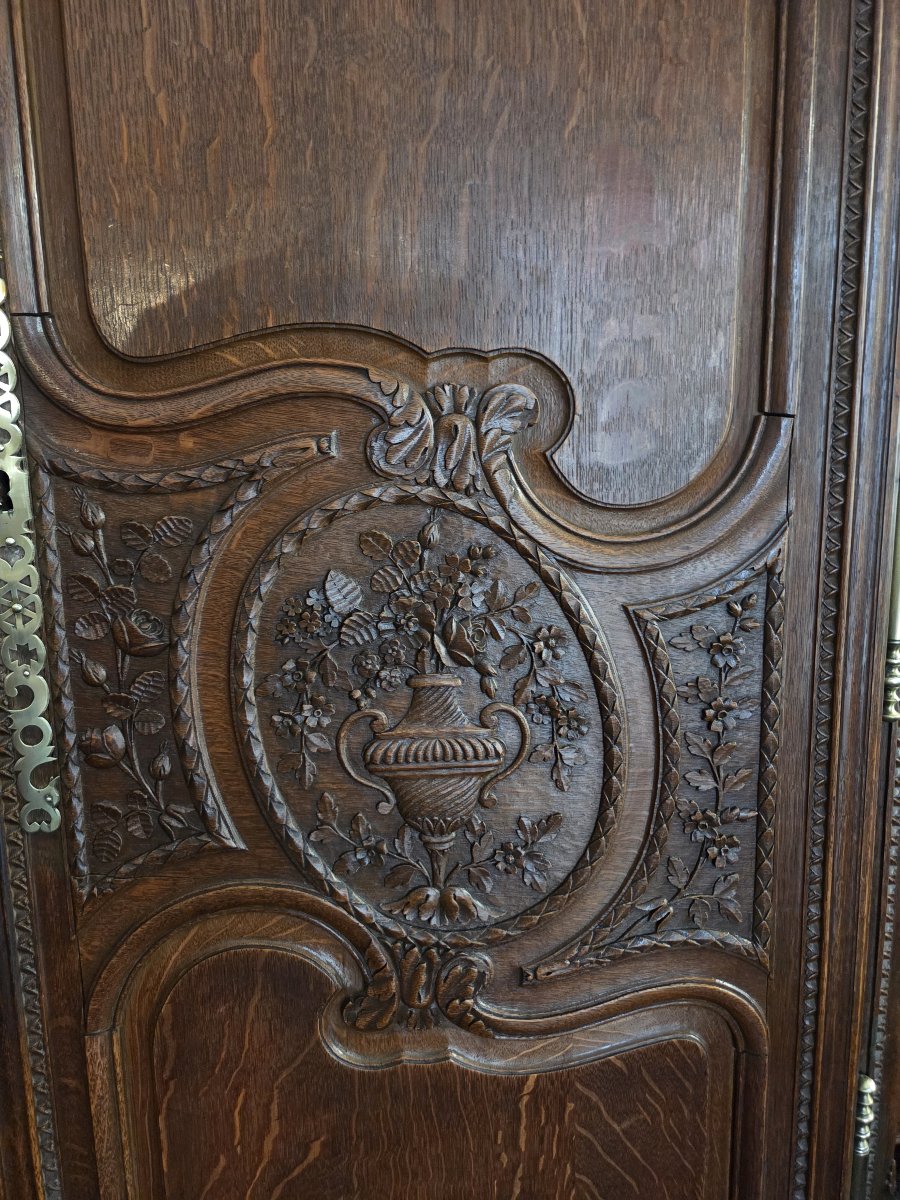19th-century Normandy Wedding Chest Made Of Oak (fécamp?)-photo-5