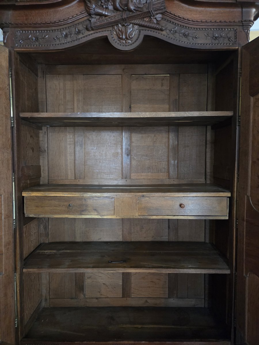 19th-century Normandy Wedding Chest Made Of Oak (fécamp?)-photo-8