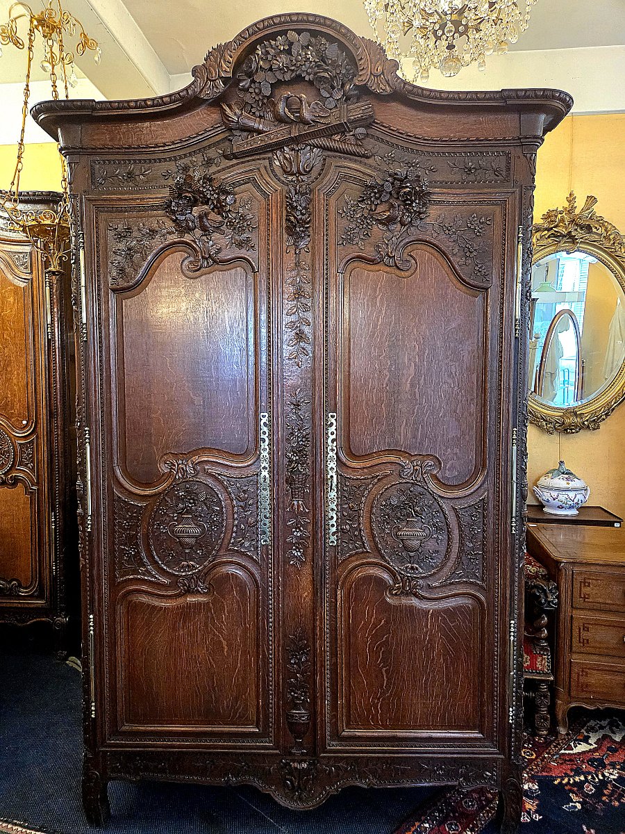 19th-century Normandy Wedding Chest Made Of Oak (fécamp?)