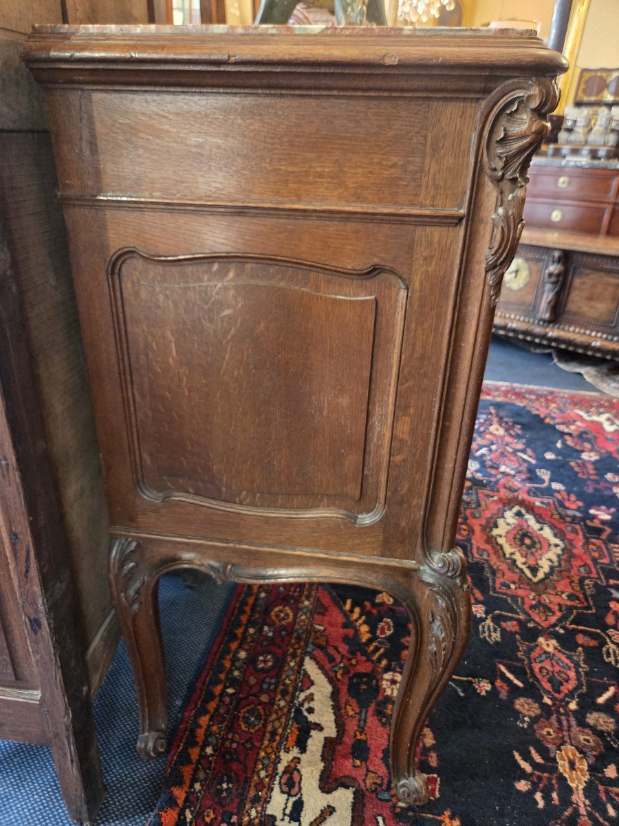 A Carved Oak Sideboard In The Louis XV Style From The Late 19th Century.-photo-4
