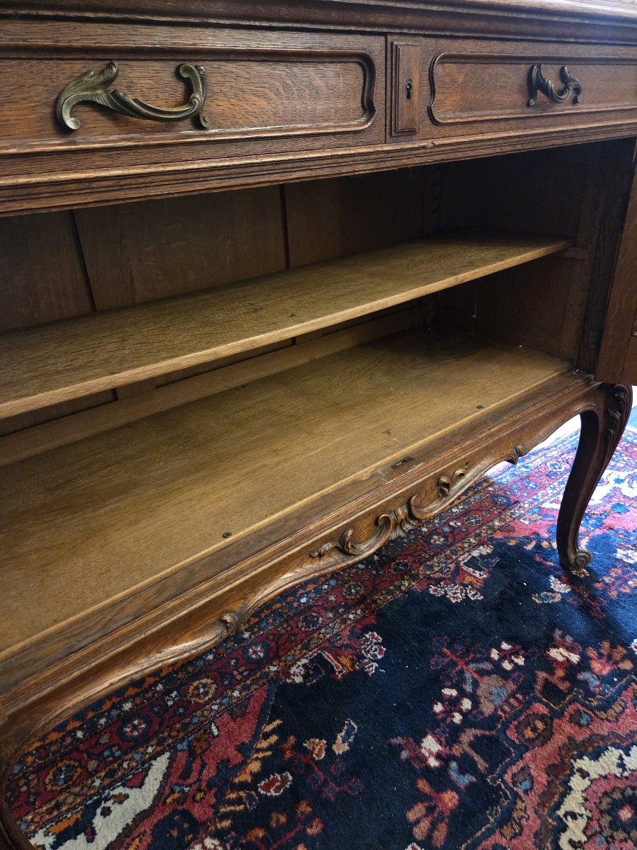A Carved Oak Sideboard In The Louis XV Style From The Late 19th Century.-photo-2