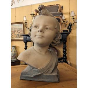 Ceramic Child Bust From Charenton Circa 1920