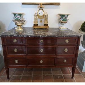 Commode d'époque Louis XVI en acajou XVIIIème .