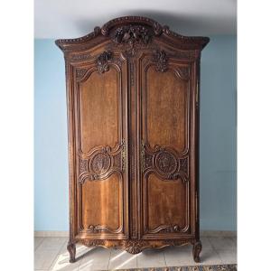 Armoire normande dite "de mariage" du Pays de Caux en chêne XIXème .