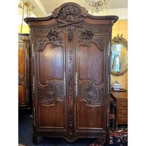 19th-century Normandy Wedding Chest Made Of Oak (fécamp?)