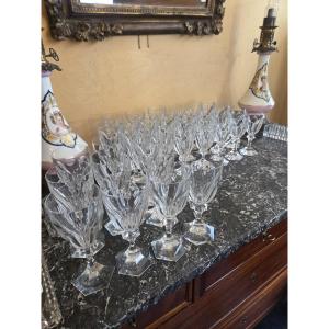 Set Of 36 Saint-louis Crystal Glasses, Chambord Model