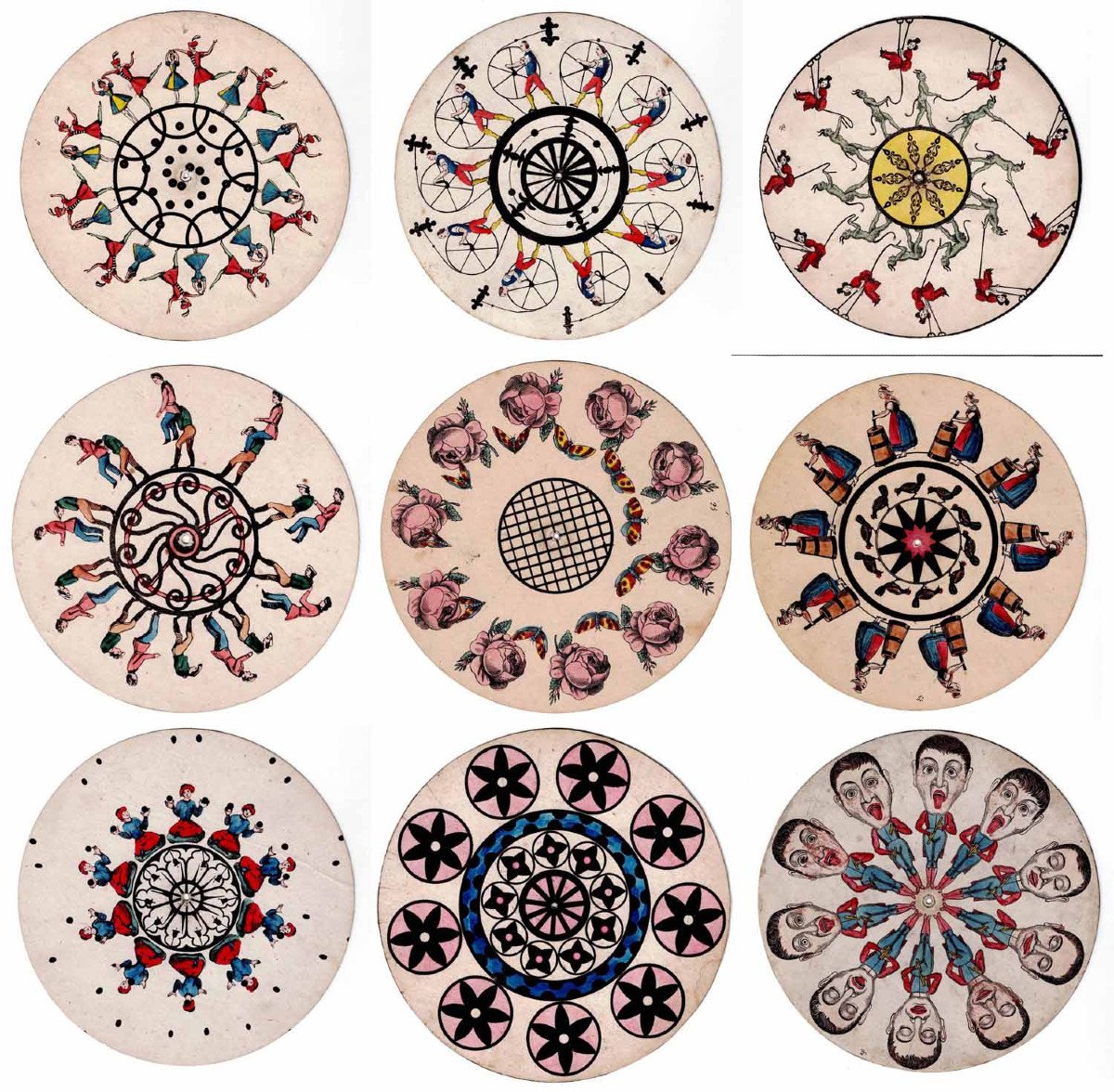 20 Discs Of Phenakisticope Around 1840