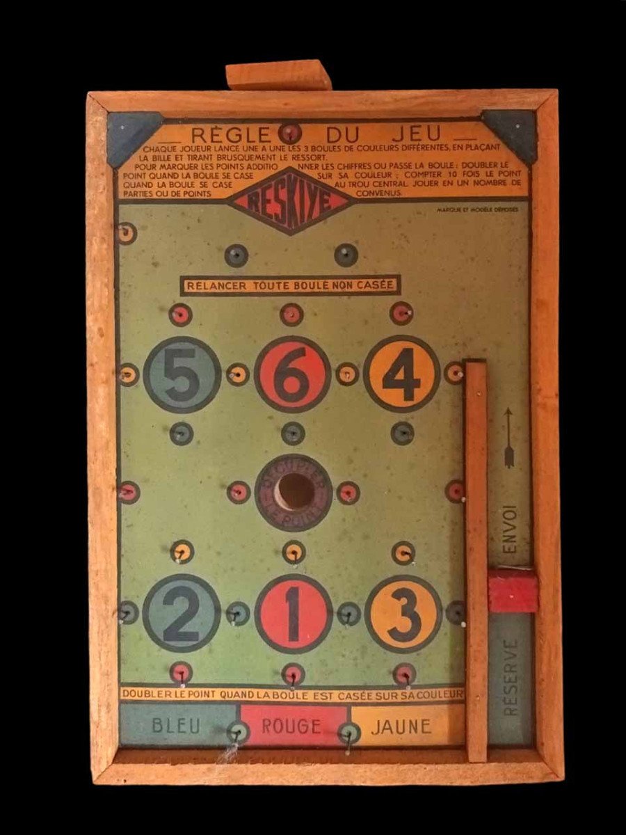 Ensemble de 18 Petits jeux à billes en bois des années 1950-photo-2