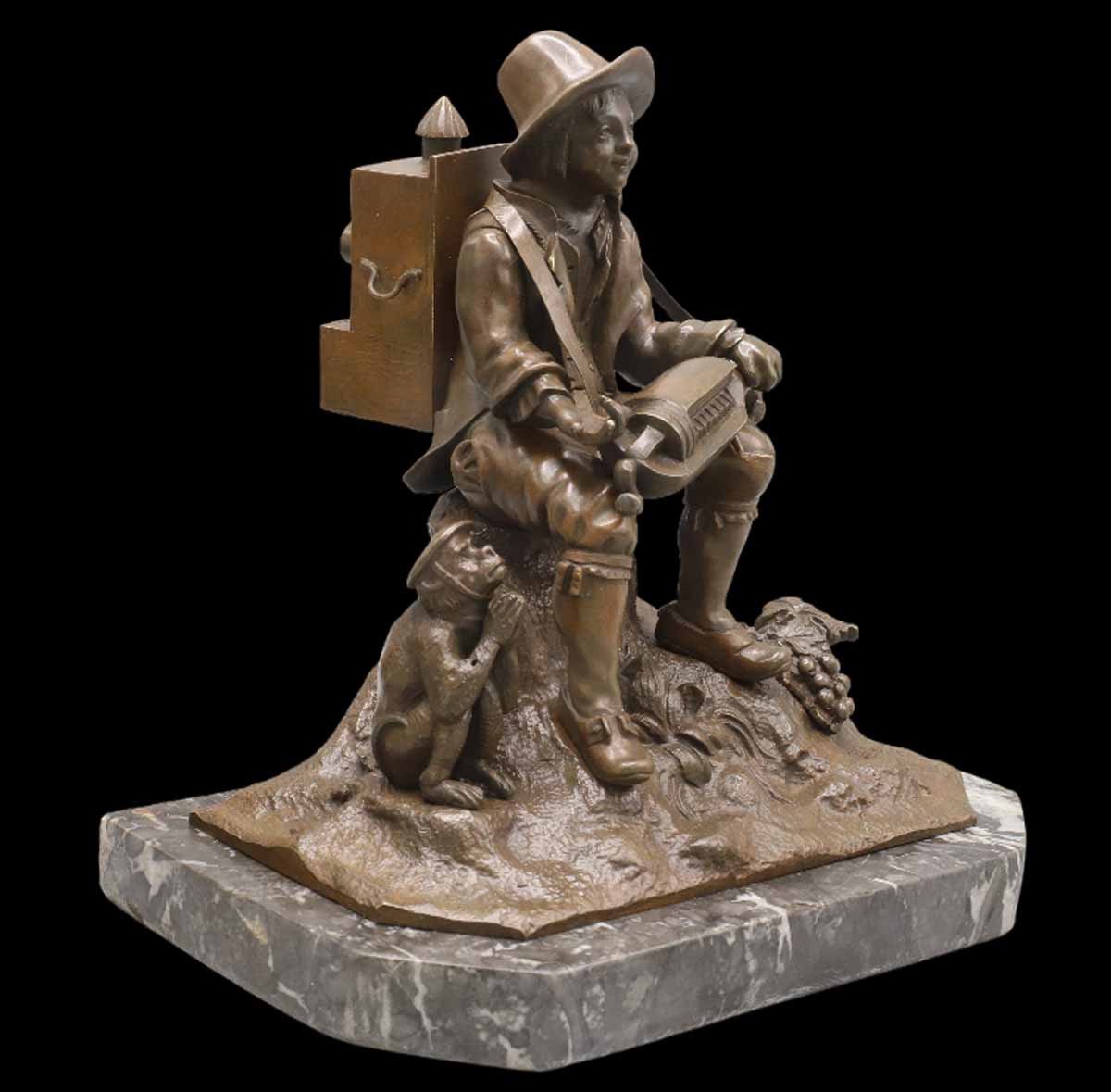 19th Century Bronze - The Savoyard Holder Of Magic Lantern-photo-1