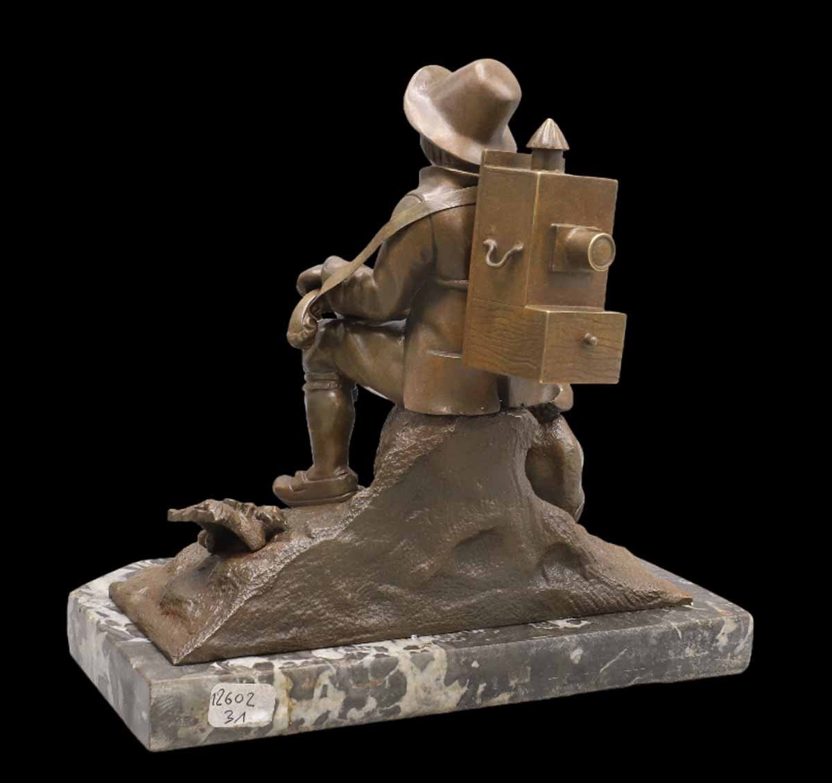 19th Century Bronze - The Savoyard Holder Of Magic Lantern-photo-4