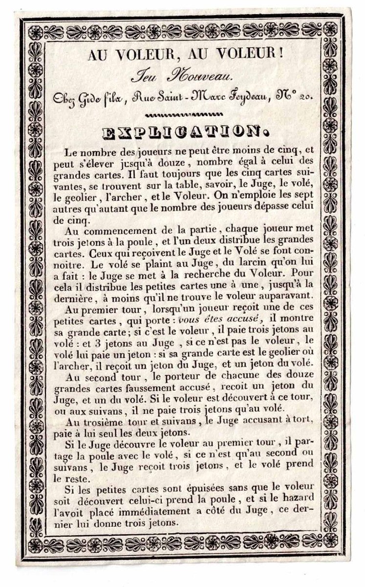 AU VOLEUR AU VOLEUR / jeu 1830-photo-4