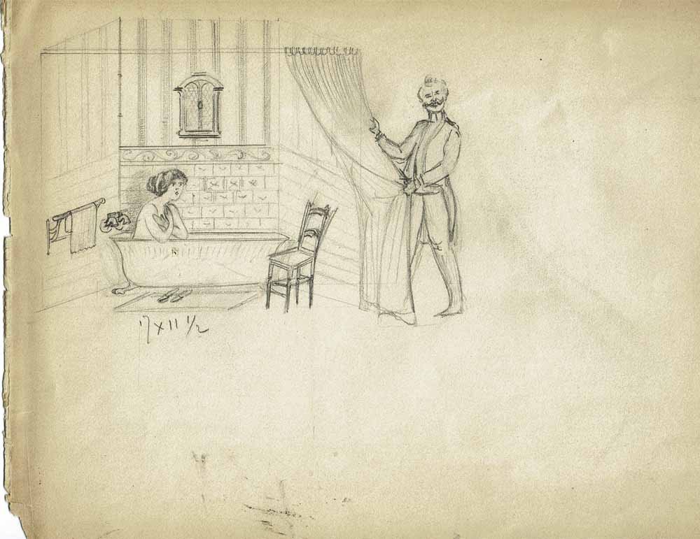 3 Drawings Magician Conjurer 1900-photo-2