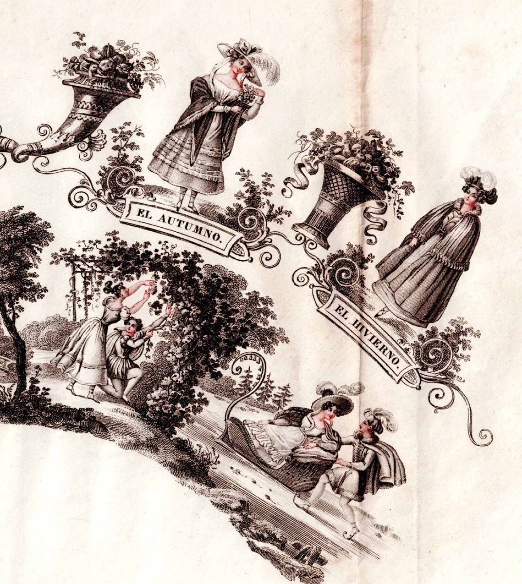 PROJET d'ÉVENTAIL Les 4 saisons : BELLEVILLE (Jean-Pierre) 1833-photo-4