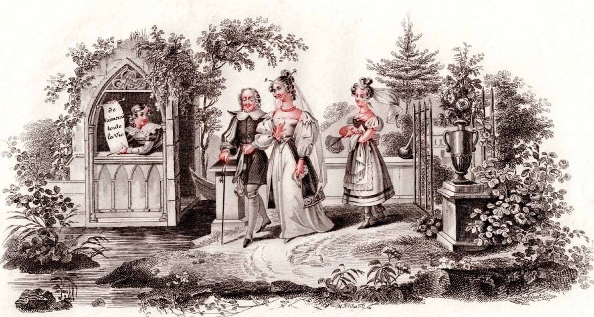 The Love Trio Engraving: Belleville (jean-pierre) 1833-photo-2