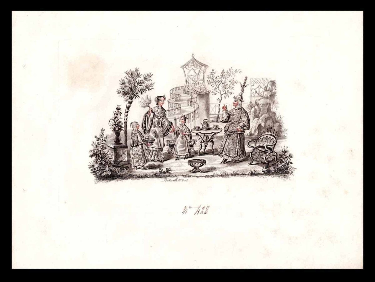 Fan Project Tea Time In China: Belleville (jean-pierre) 1833