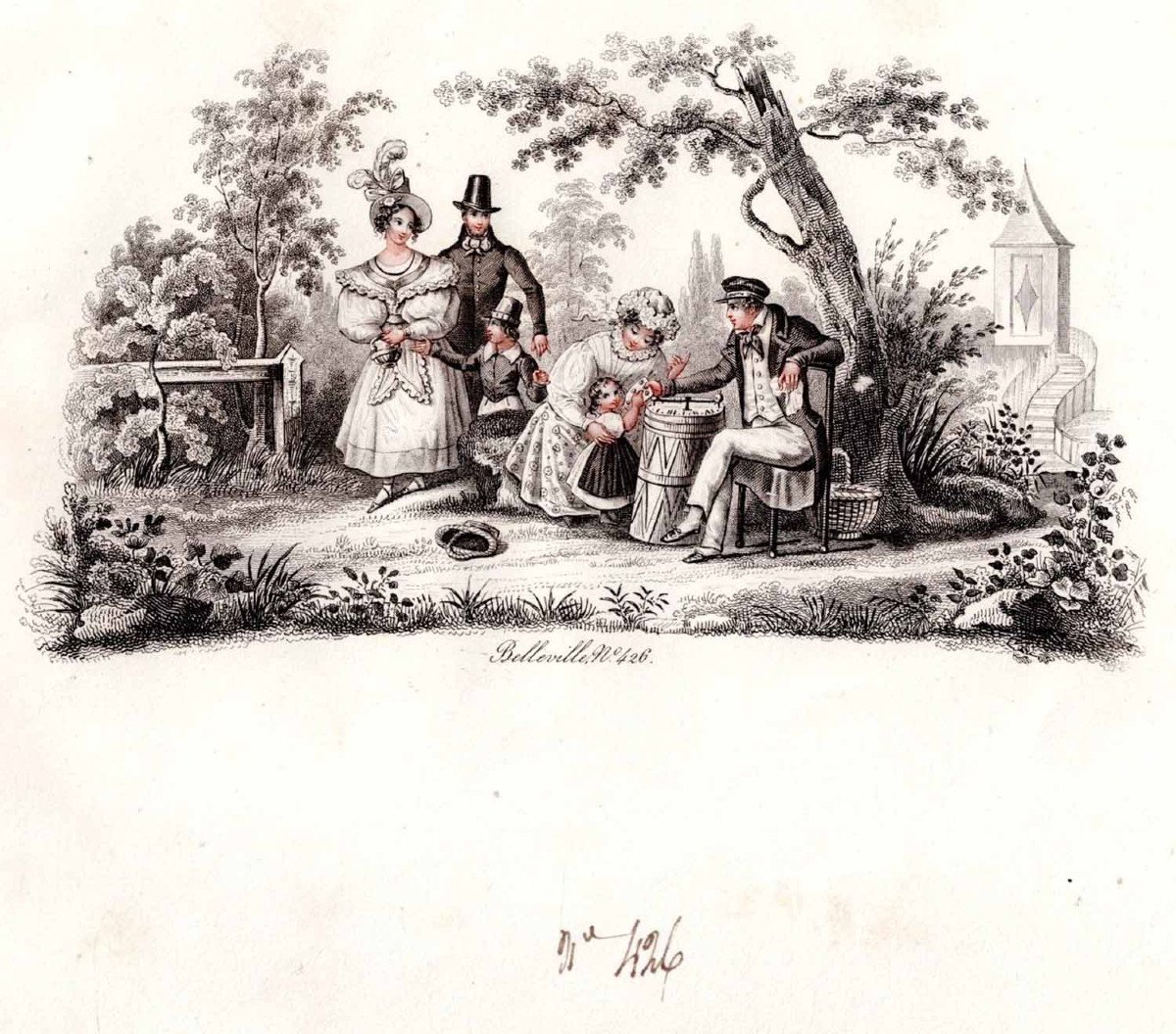 PROJET d'ÉVENTAIL Le marchand d'oublies : BELLEVILLE Jean-Pierre 1833-photo-3