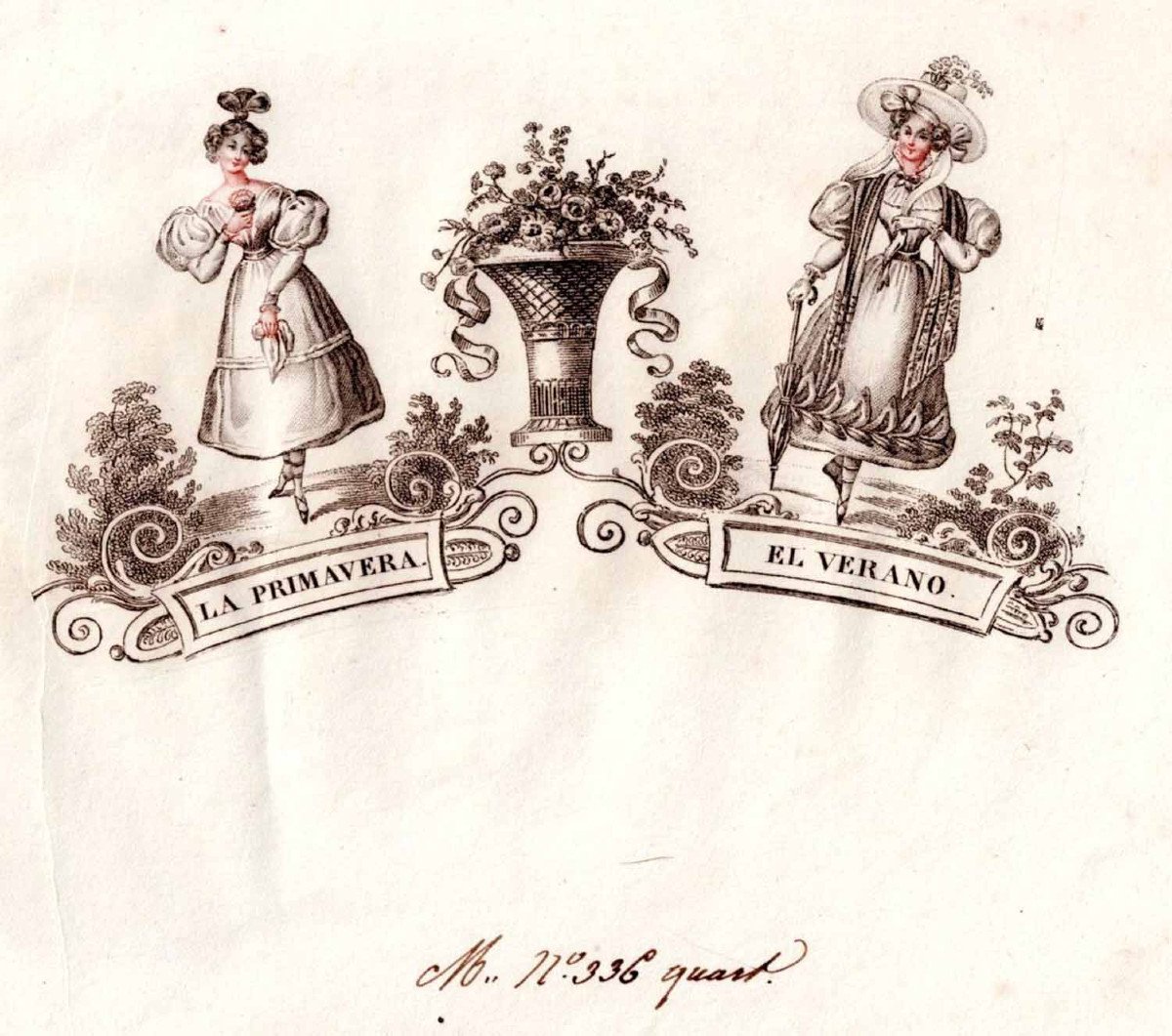 PROJET d'ÉVENTAIL La primavera - El verano : BELLEVILLE Jean-Pierre 1833-photo-3