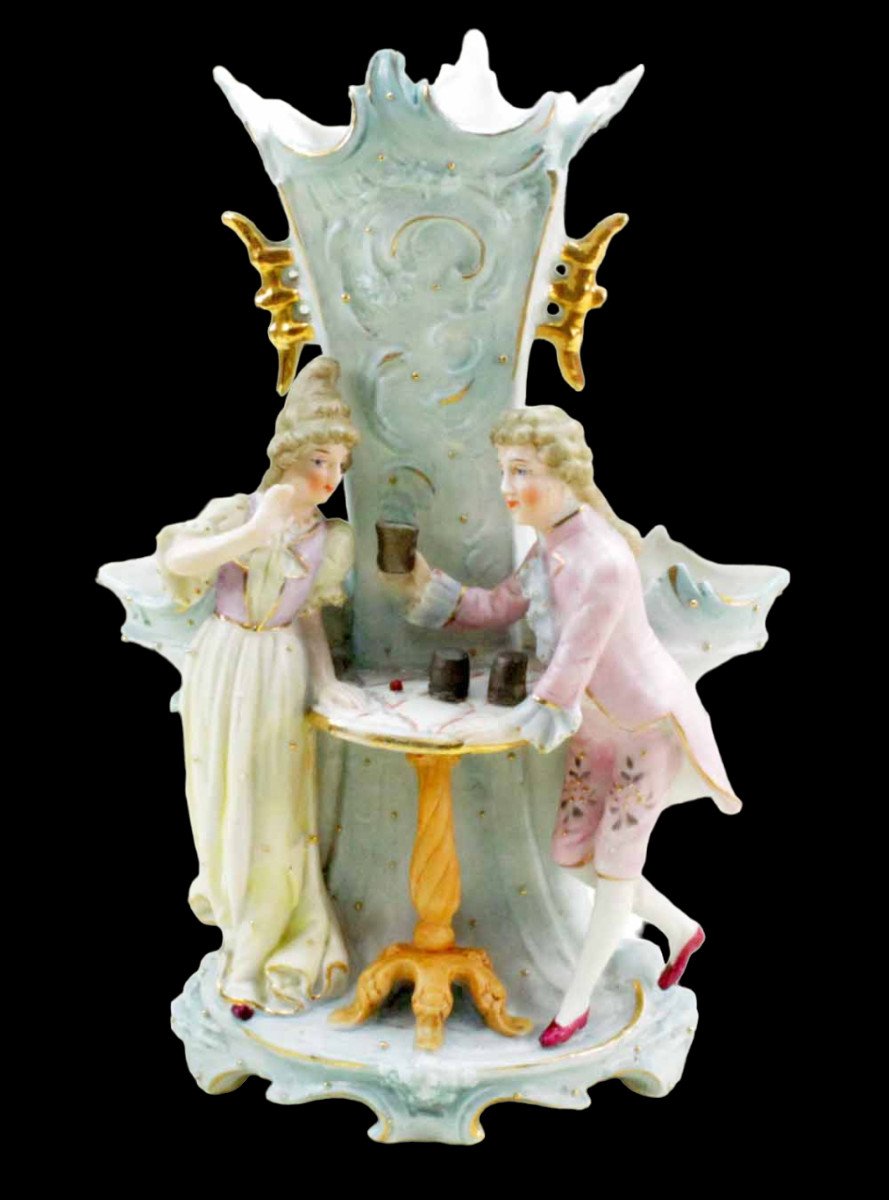 Vase l'Escamoteur Porcelaine XIX ème 