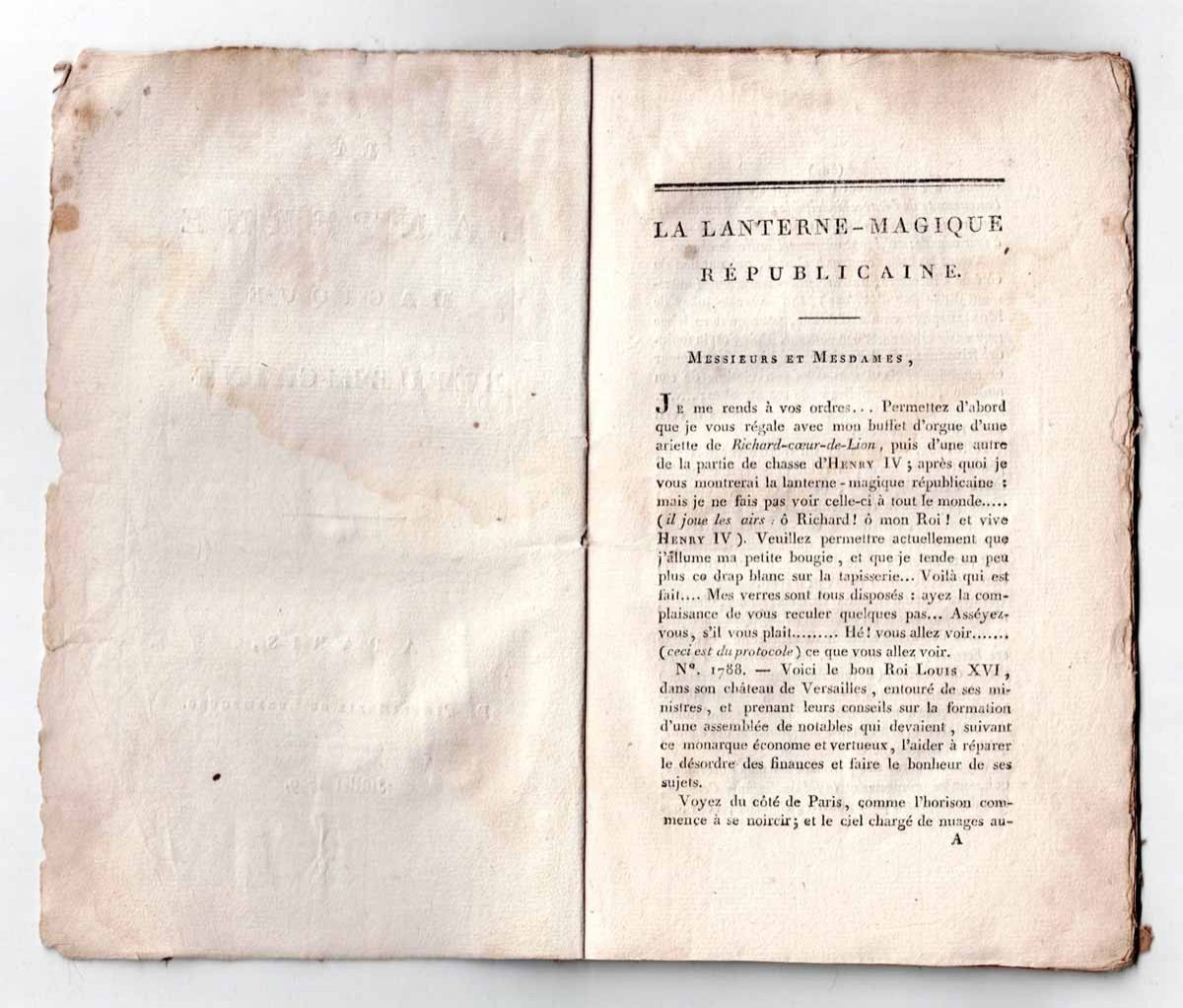2 Pamphlets anti-révolutionnaire et anti-Napoléon . 1799 et 1814