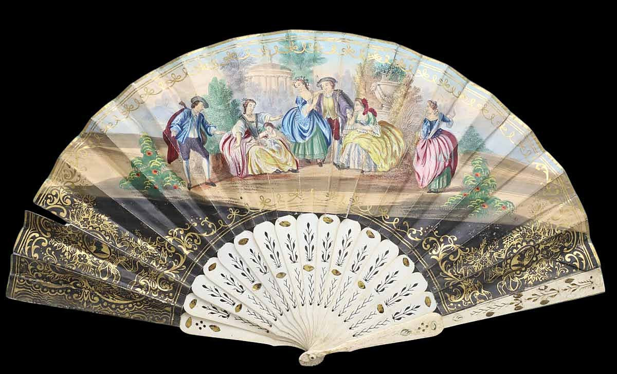 ÉVENTAIL DOUBLE FACE 1850 