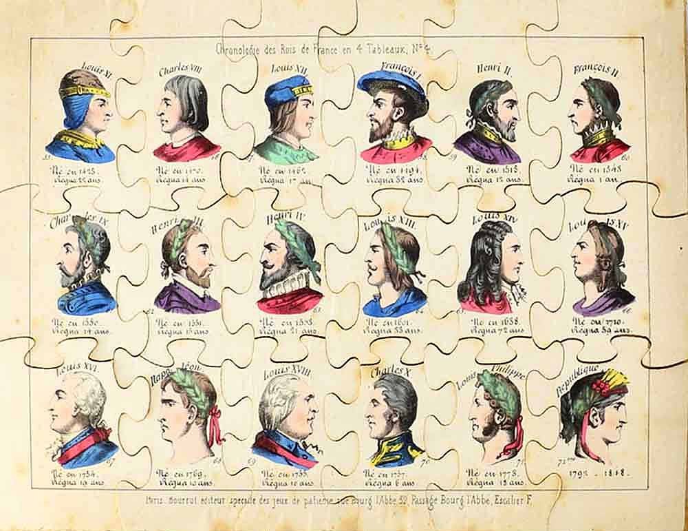 Puzzle Chronology Of The Kings Of France Circa 1848-photo-2