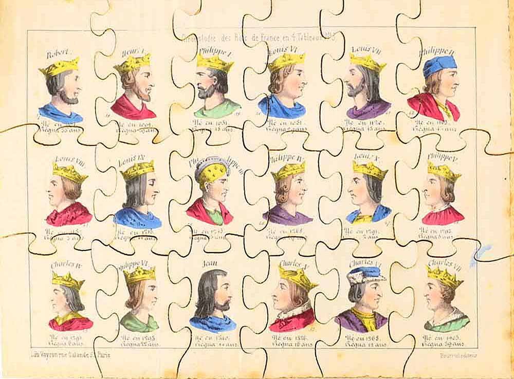 Puzzle Chronology Of The Kings Of France Circa 1848-photo-3