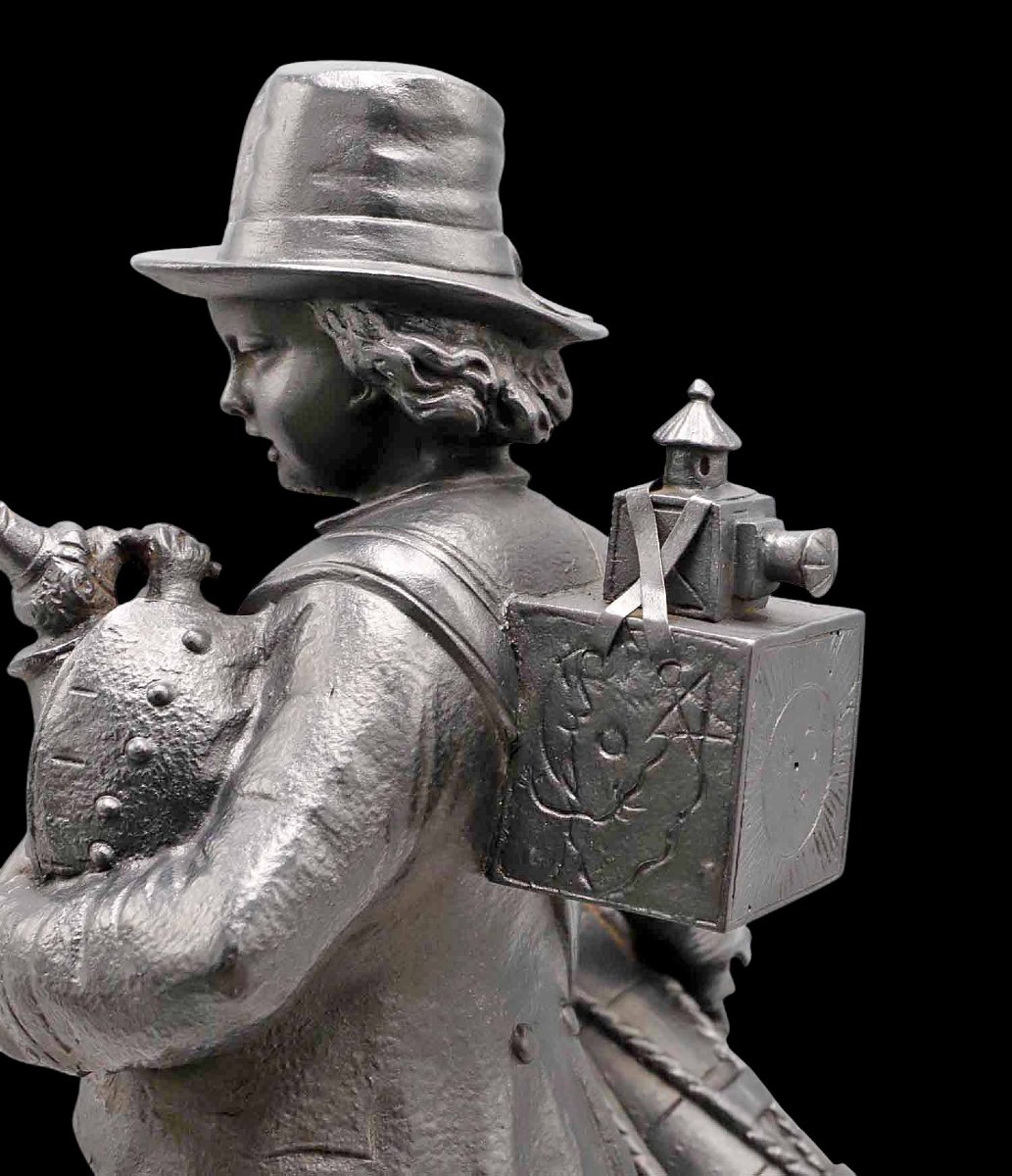 Bronze 19th Century The Monkey And Magic Lantern Showman-photo-4