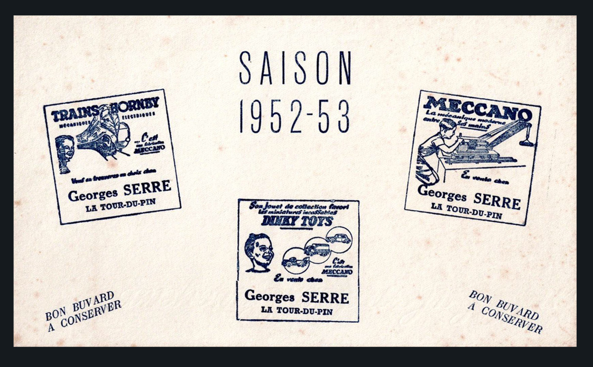6 Grison Advertising Blotters And 1 Dinky Toys Hornby 1953-photo-2