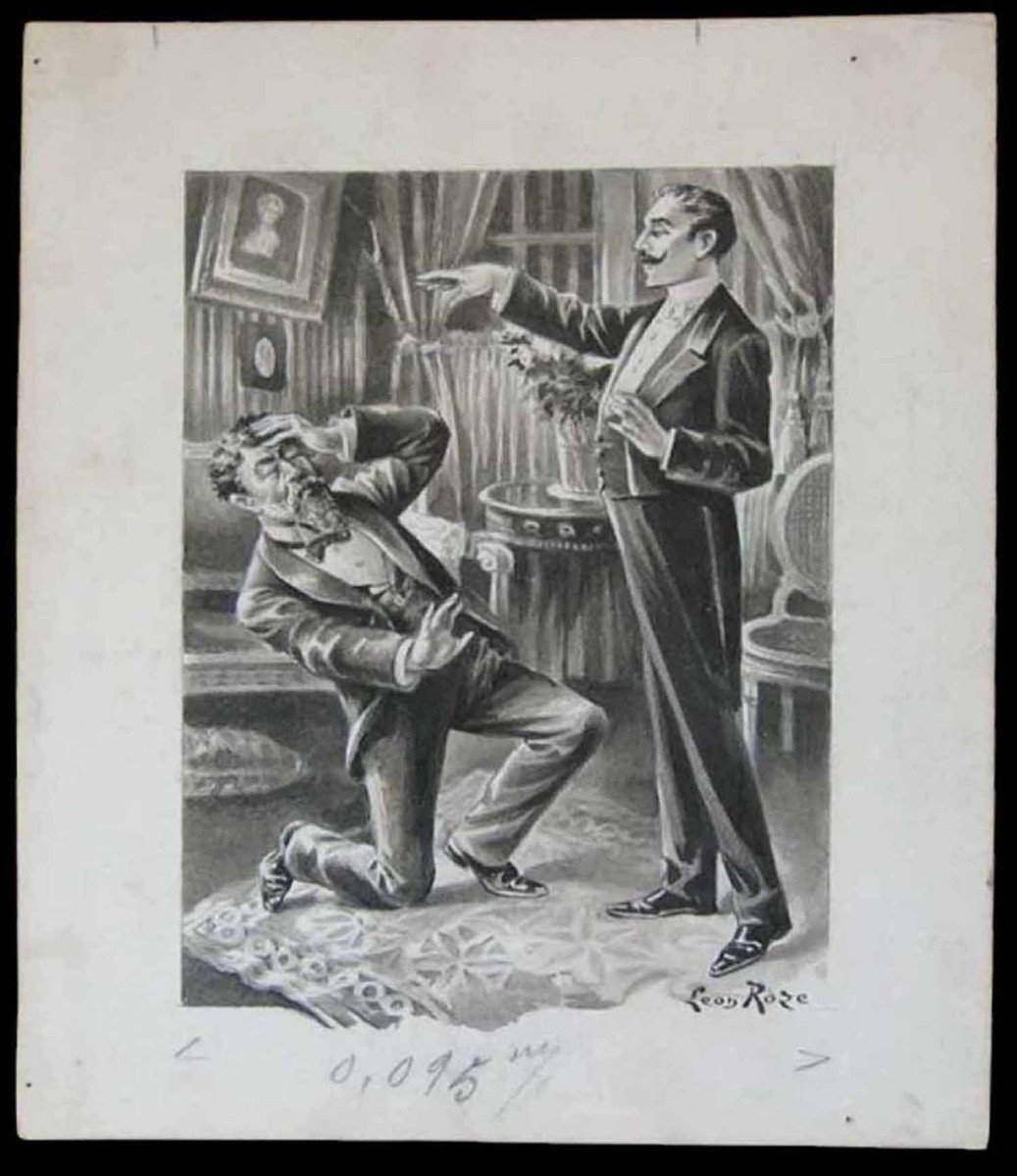 Drawing Ecstasy And Fear By Léon Roze 1868 - 1915