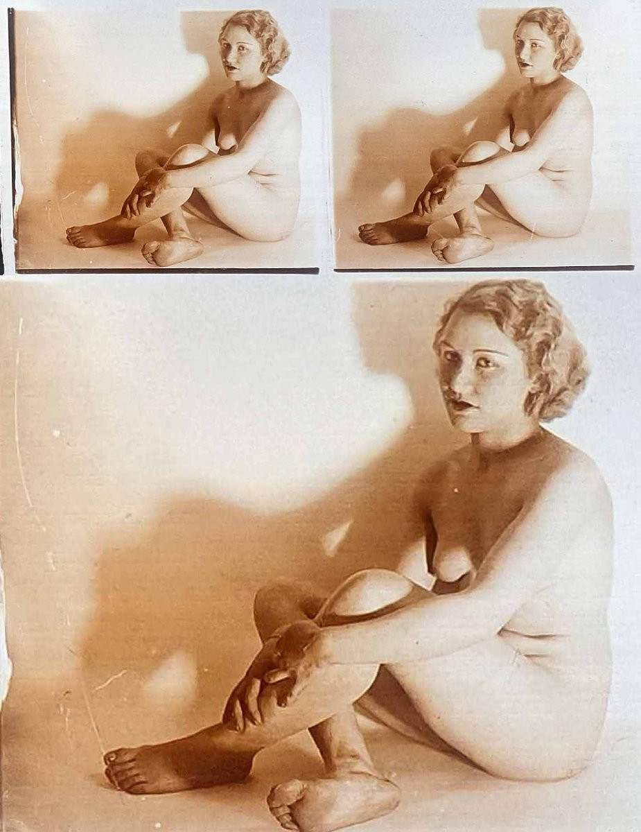 10 photographies sur verre Nu stéréo vers 1900 -photo-1