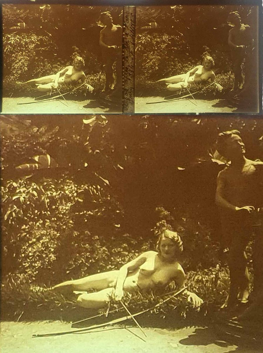 10 photographies sur verre Nu stéréo vers 1900 -photo-2