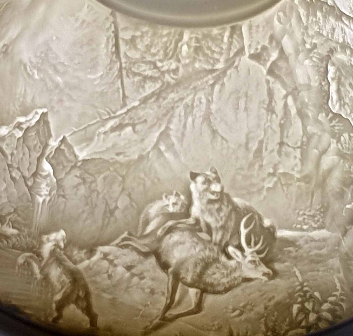 PAIRE ABAT-JOUR LITHOPHANIQUES XIX ème -photo-2