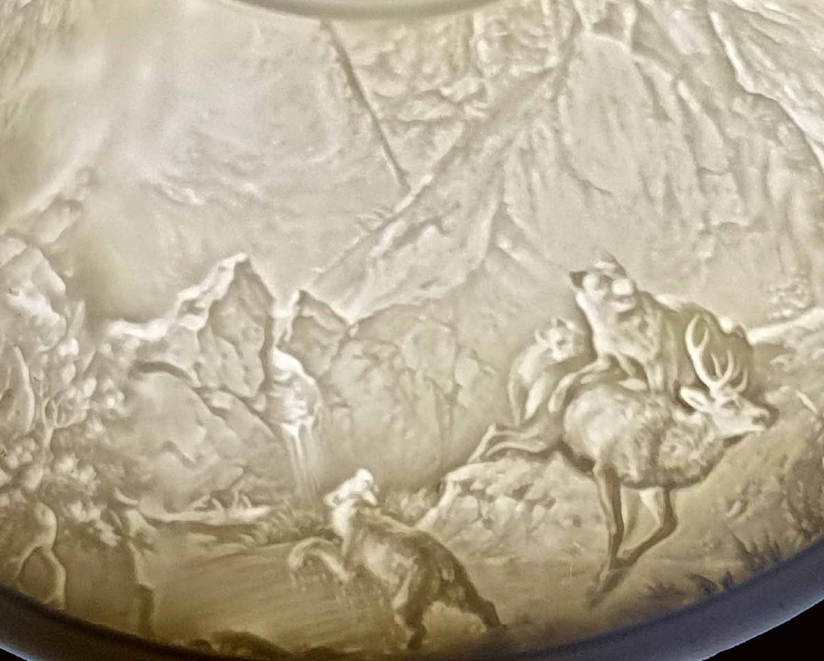 PAIRE ABAT-JOUR LITHOPHANIQUES XIX ème -photo-1