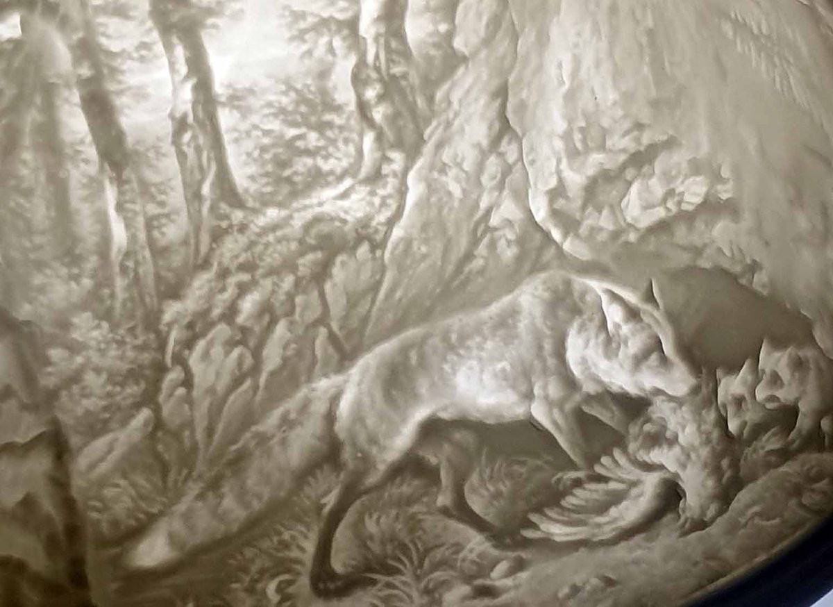 PAIRE ABAT-JOUR LITHOPHANIQUES XIX ème -photo-3