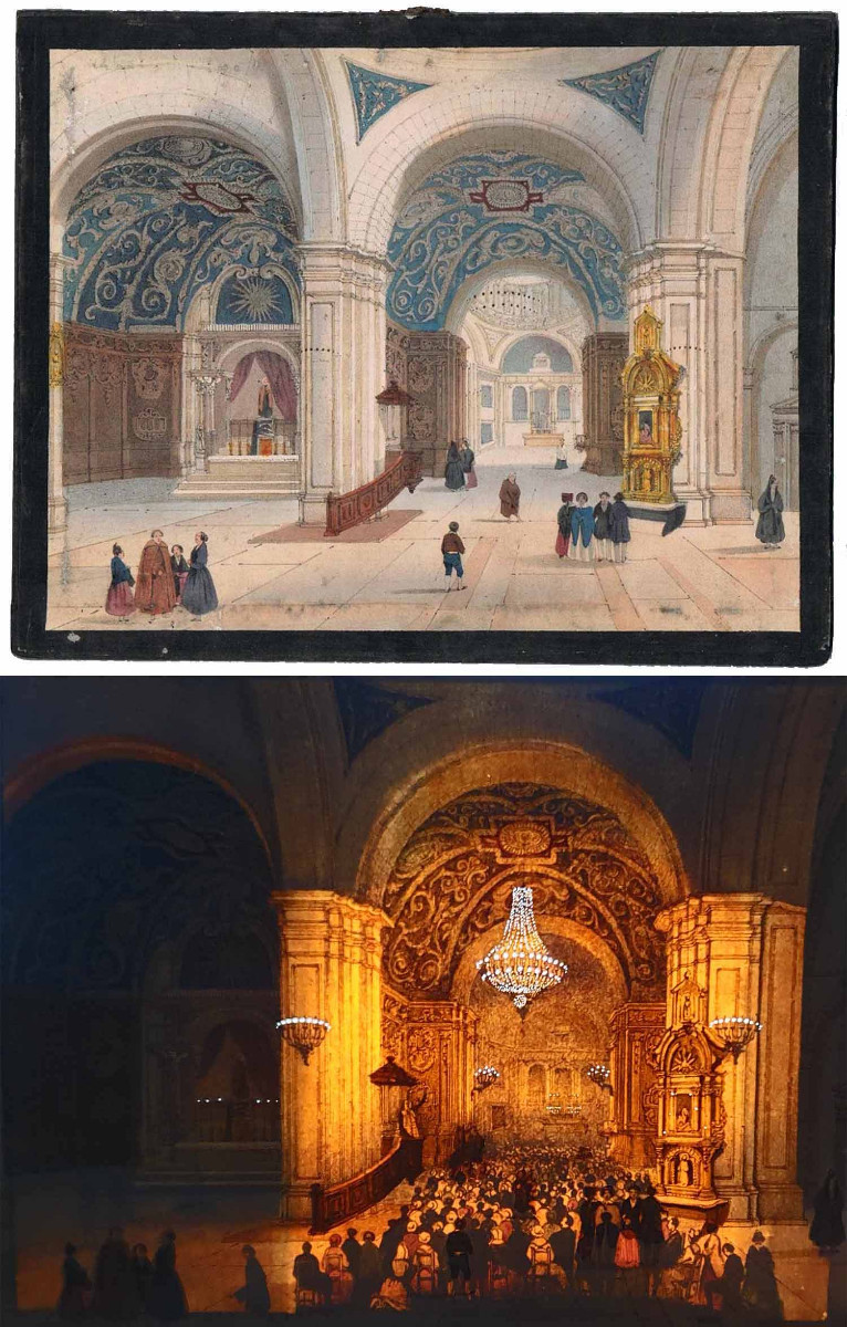 POLYORAMA PANOPTIQUE 1850 - Église à Madrid 
